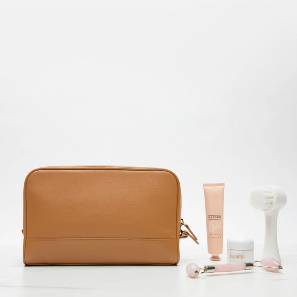 Leatherology Top Zip Toiletry Bag - Camel